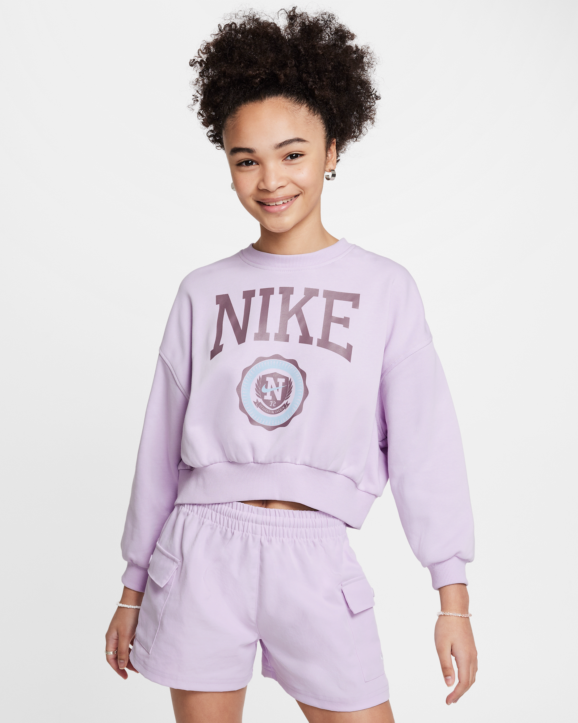 ナイキ スウェット Nike Sportswear Club Girls' French Terry Crew-Neck Sweatshirt